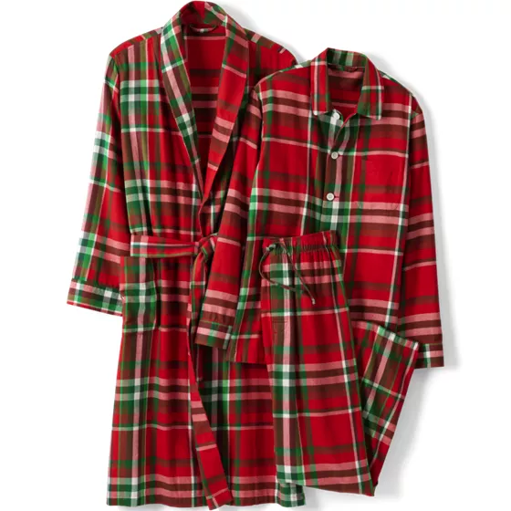 Men's Flannel 3 Piece Pajama Set - primary