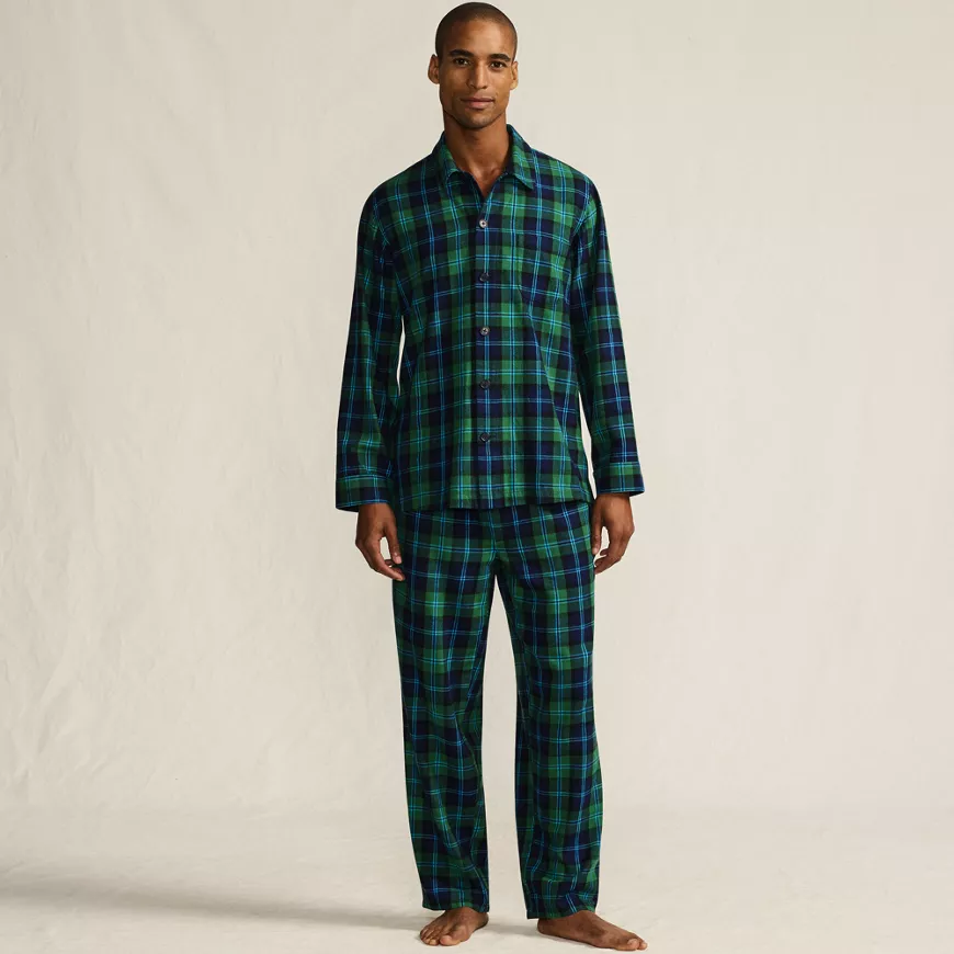 Men's Flannel 3 Piece Pajama Set