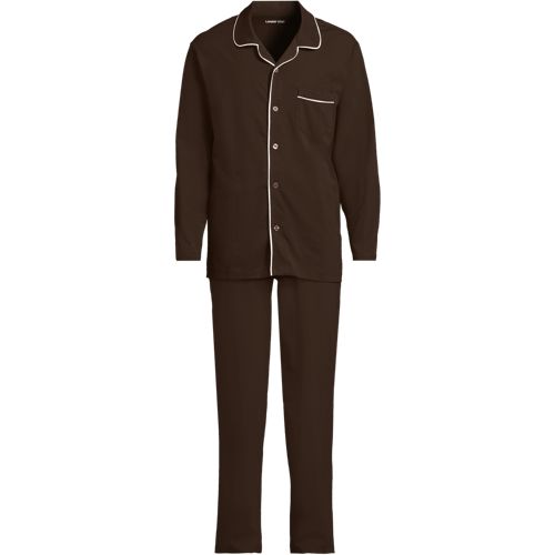 Knit Pyjama Set, Men, size: M, regular, Brown, Spandex/Cotton-blend, by Lands' End