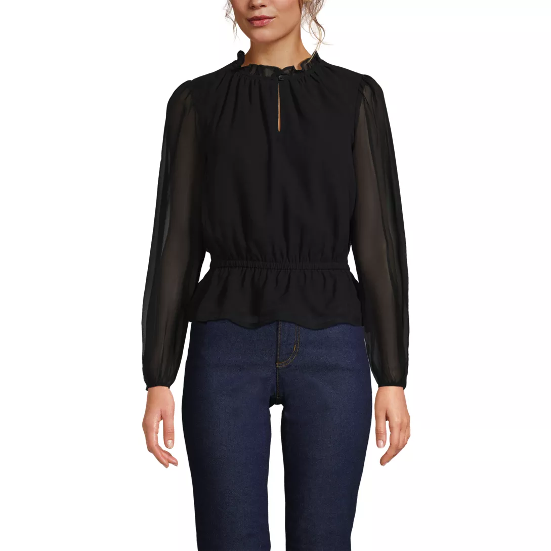 Women's Chiffon Peplum Top