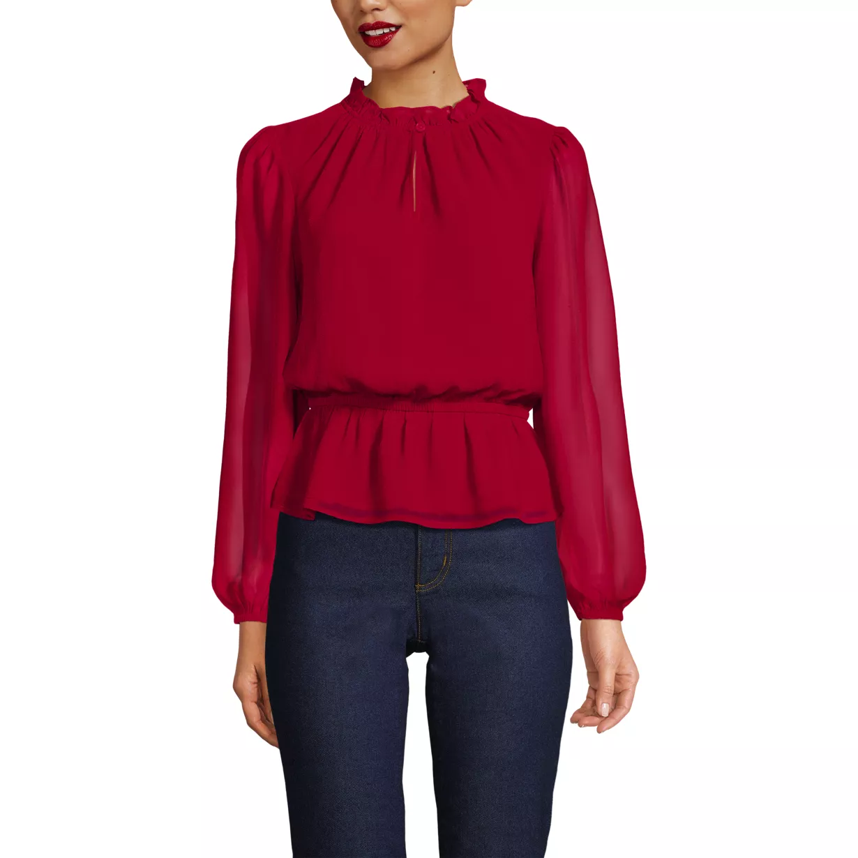 Women's Chiffon Peplum Top