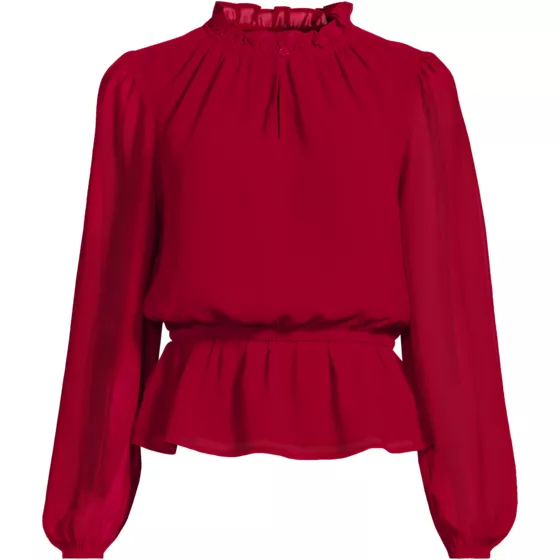 Women's Chiffon Peplum Top - primary