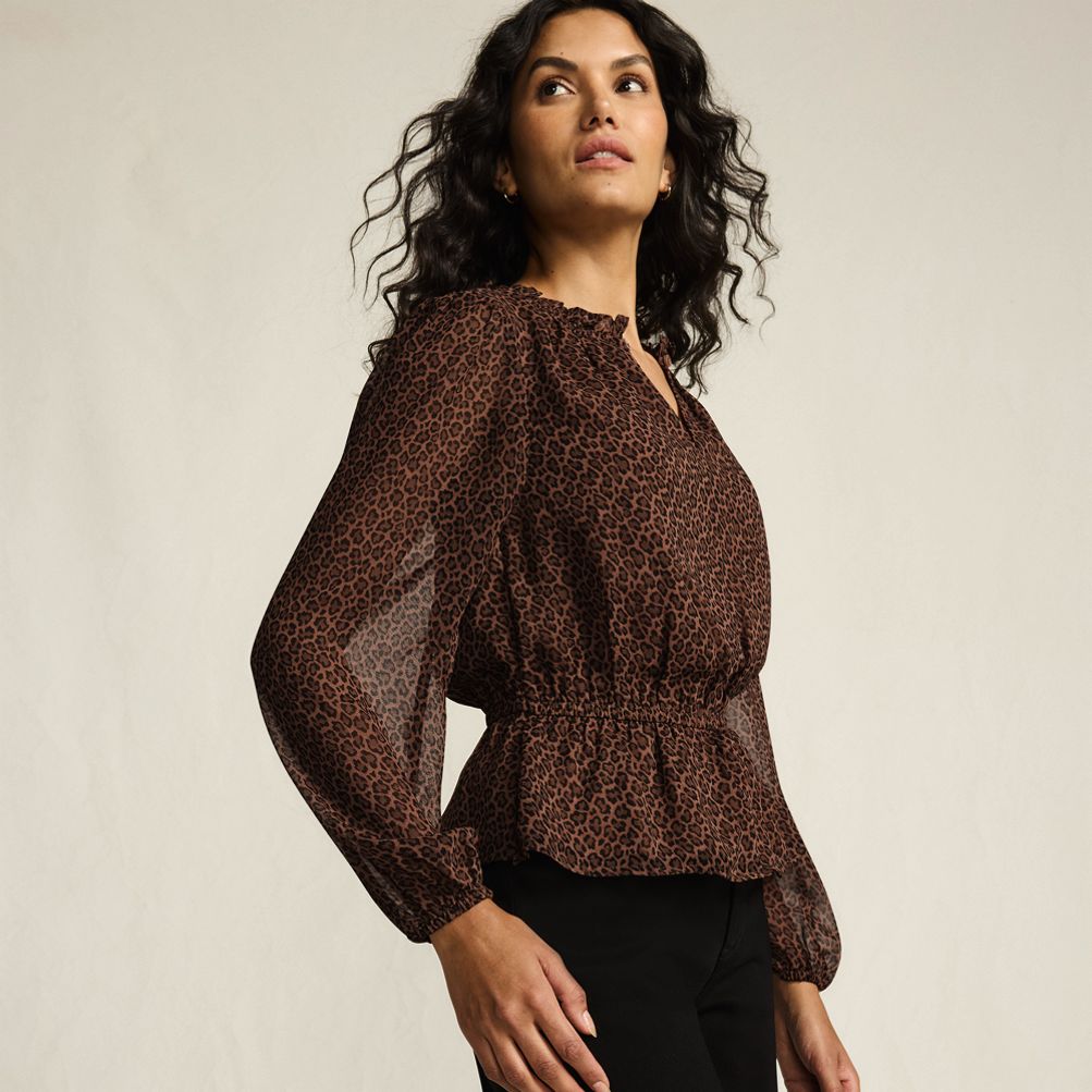 Women's Chiffon Peplum Top | Lands' End