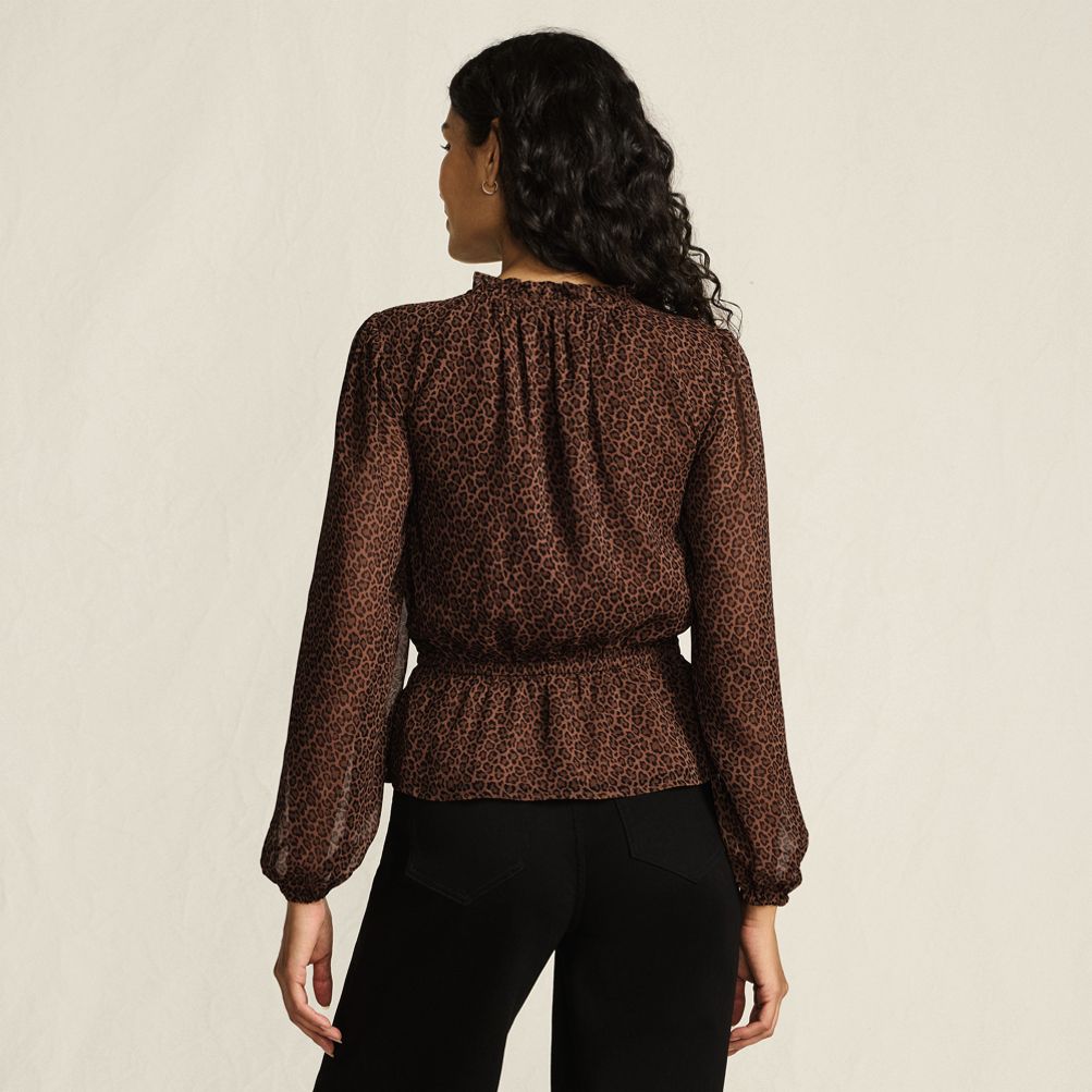 Women's Chiffon Peplum Top | Lands' End
