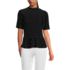 Women's Bubble Sleeve Silky Knit Smocked Mock Neck Top, Front
