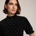 Women's Bubble Sleeve Silky Knit Smocked Mock Neck Top, alternative image