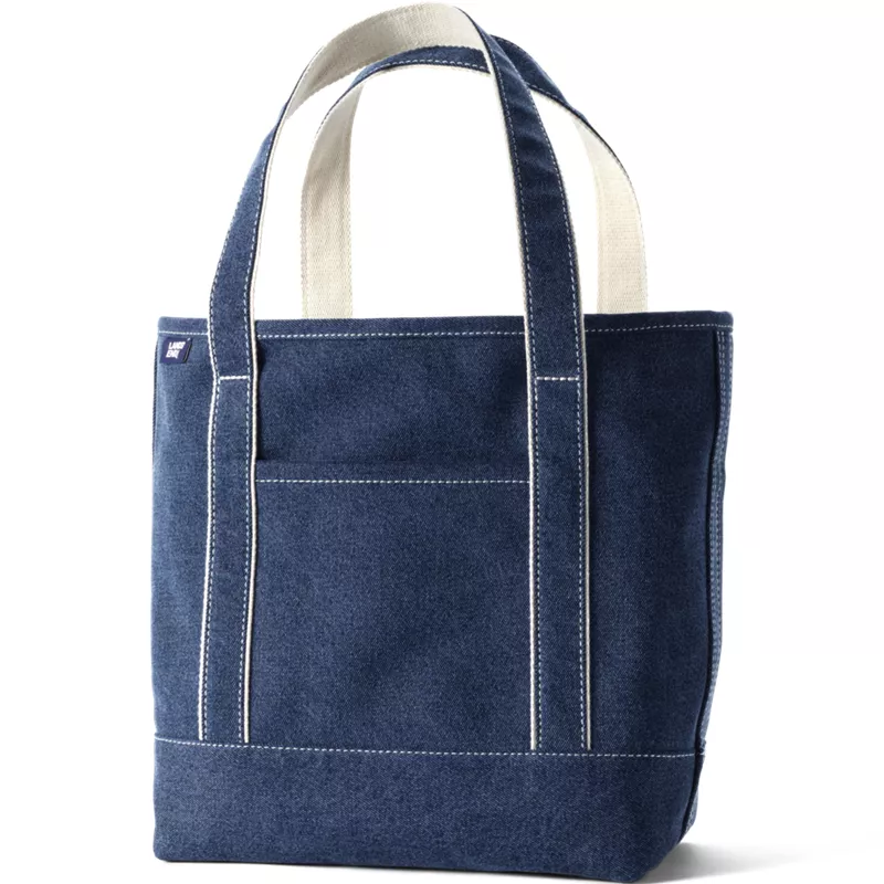 Medium Denim Open Top Tote Bag, Front