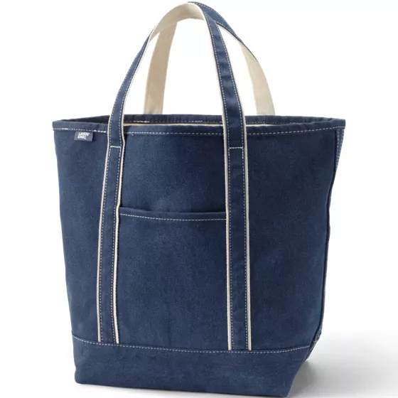 Large Denim Open Top Tote Bag - primary