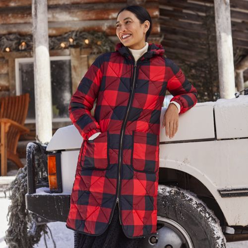 Women's FeatherFree Insulated Diamond Quilted Maxi Coat | Lands' End