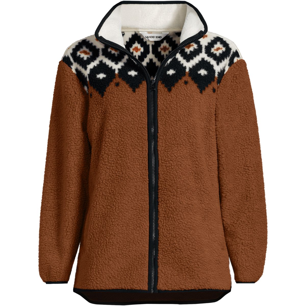 Women's Print Cozy Sherpa Full Zip Fleece Jacket