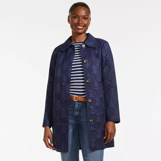 Women's Bow Quilted Insulated Coat - primary