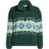 Women's Plus Size Print Half Zip Cozy Sherpa Fleece Pullover, Front