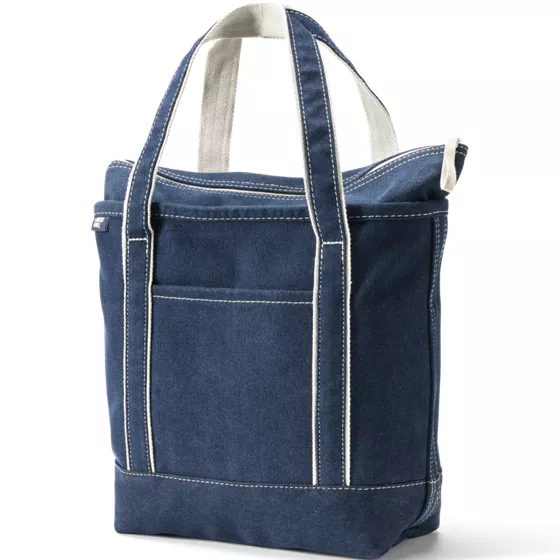 Medium Denim Zip Top Tote Bag - primary