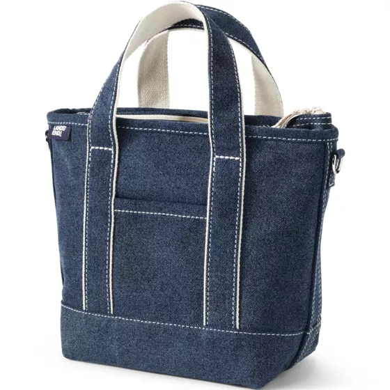 Small Denim Zip Top Tote Bag - primary