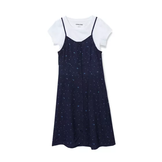 Girls Slip Dress with Short Sleeve Tee - primary
