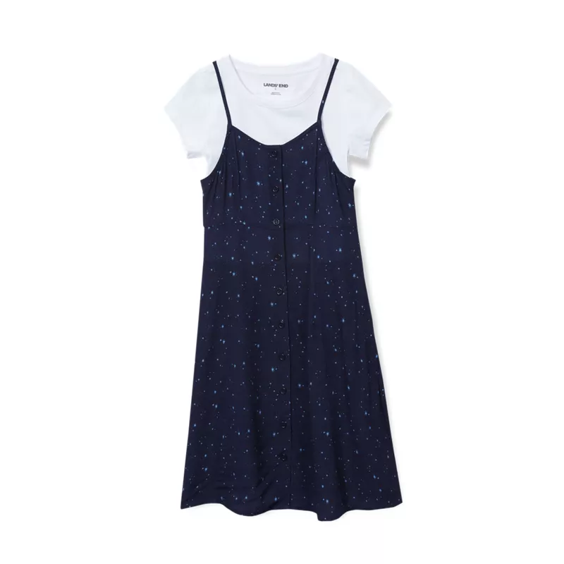 Girls Slip Dress with Short Sleeve Tee, alternative image