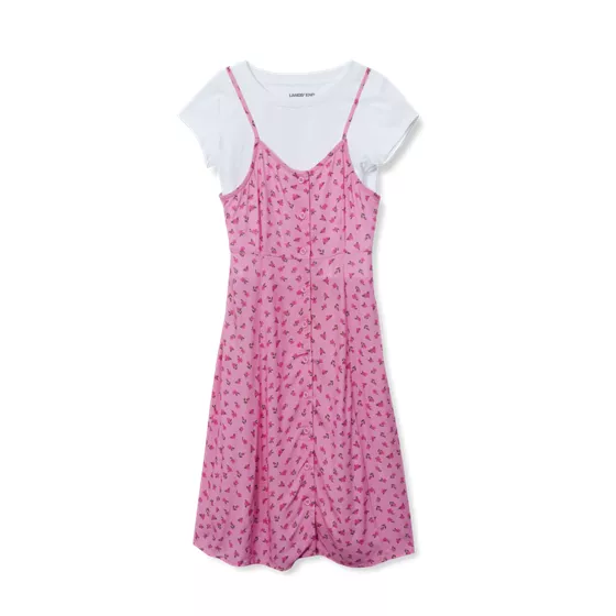 Girls Slip Dress with Short Sleeve Tee - primary