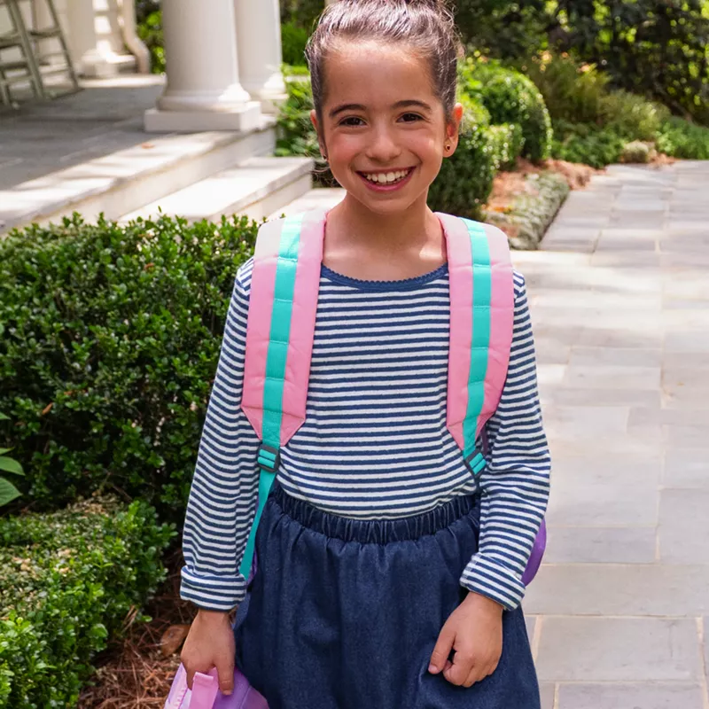 Girls Long Sleeve Pointelle Knit Shirt, alternative image