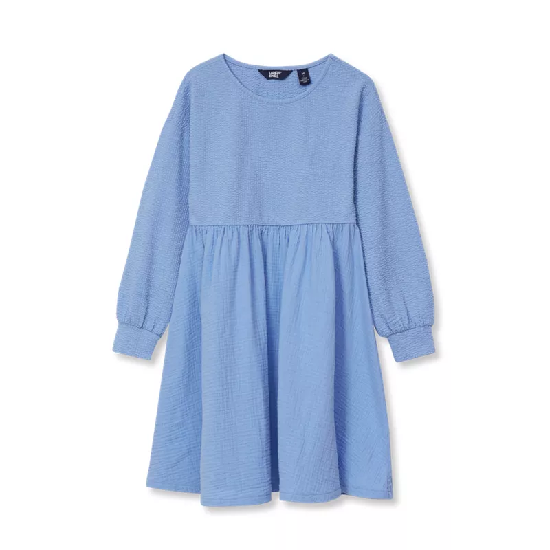 Girls Long Sleeve Ribbed Dress, alternative image