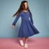 Girls Long Sleeve Ribbed Dress, alternative image