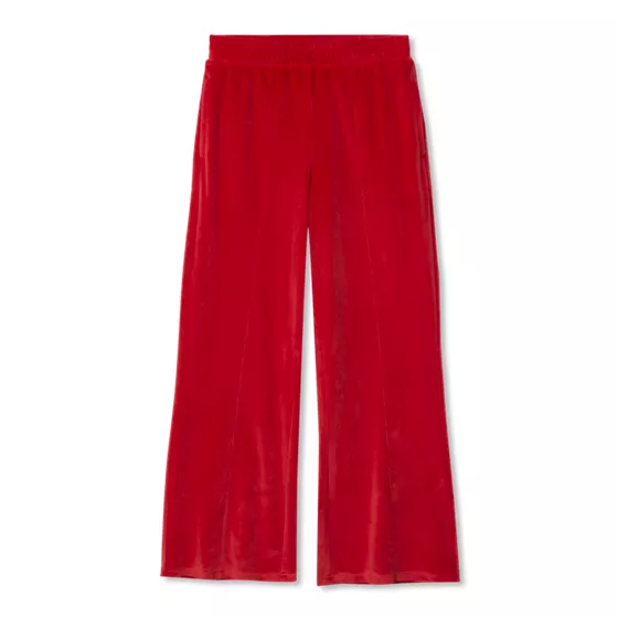 Girls Wide Leg Velour Pants - primary