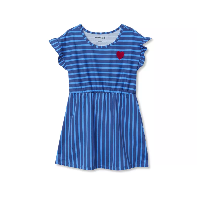 Girls Short Sleeve Gathered Waist Tunic Top, alternative image