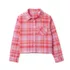 Girls Long Sleeve Cropped Flannel Shirt, alternative image