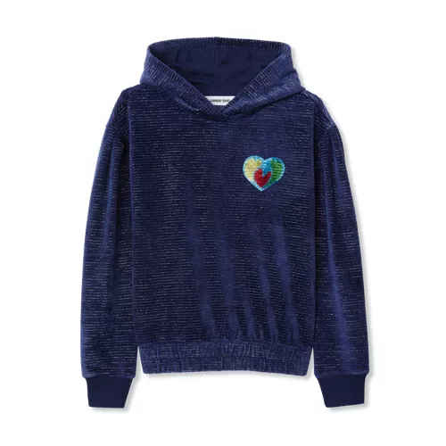 Girls Velour Hoodie Sweatshirt, alternative image