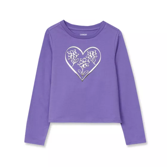 Girls Long Sleeve Graphic Meet and Greet Tee - primary