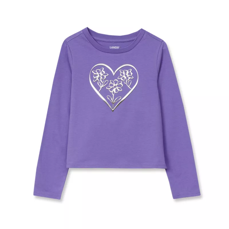 Girls Long Sleeve Graphic Meet and Greet Tee, alternative image