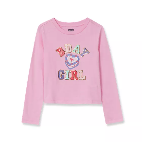 Girls Long Sleeve Graphic Meet and Greet Tee - primary