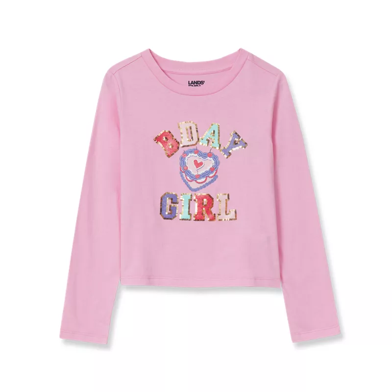 Girls Long Sleeve Graphic Meet and Greet Tee, alternative image