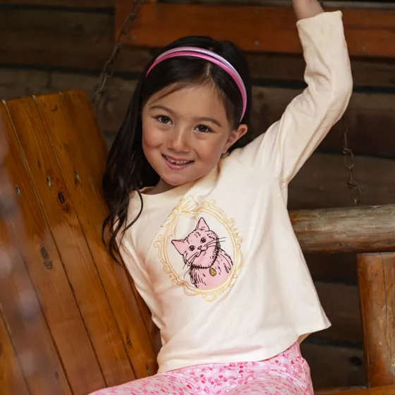 Girls Long Sleeve Graphic Meet and Greet Tee - primary