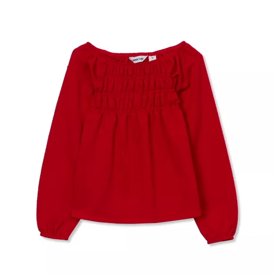 Girls Smocked Long Sleeve Knit Shirt - primary