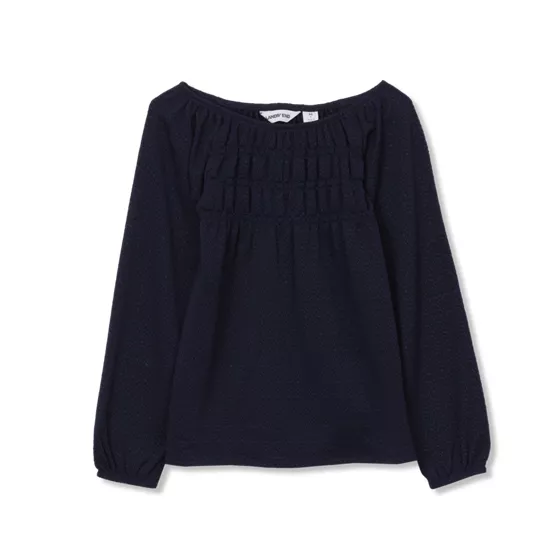 Girls Smocked Long Sleeve Knit Shirt - primary