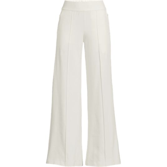 plus size ivory dress pants Relaxed Leg Suit Pants with Satin Waistband