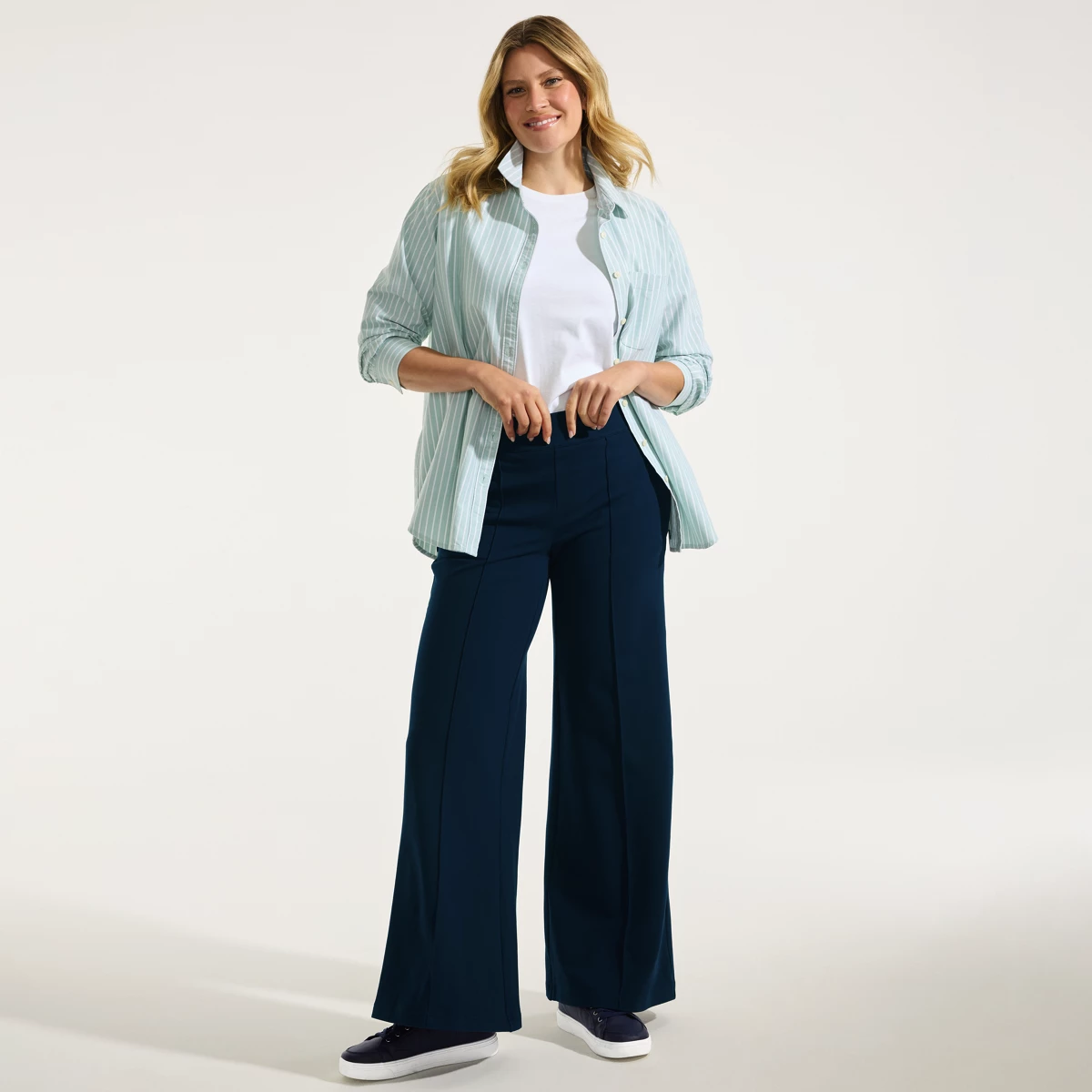 Women's Tall Starfish High Rise Palazzo Pants — Radiant Navy by Lands' End