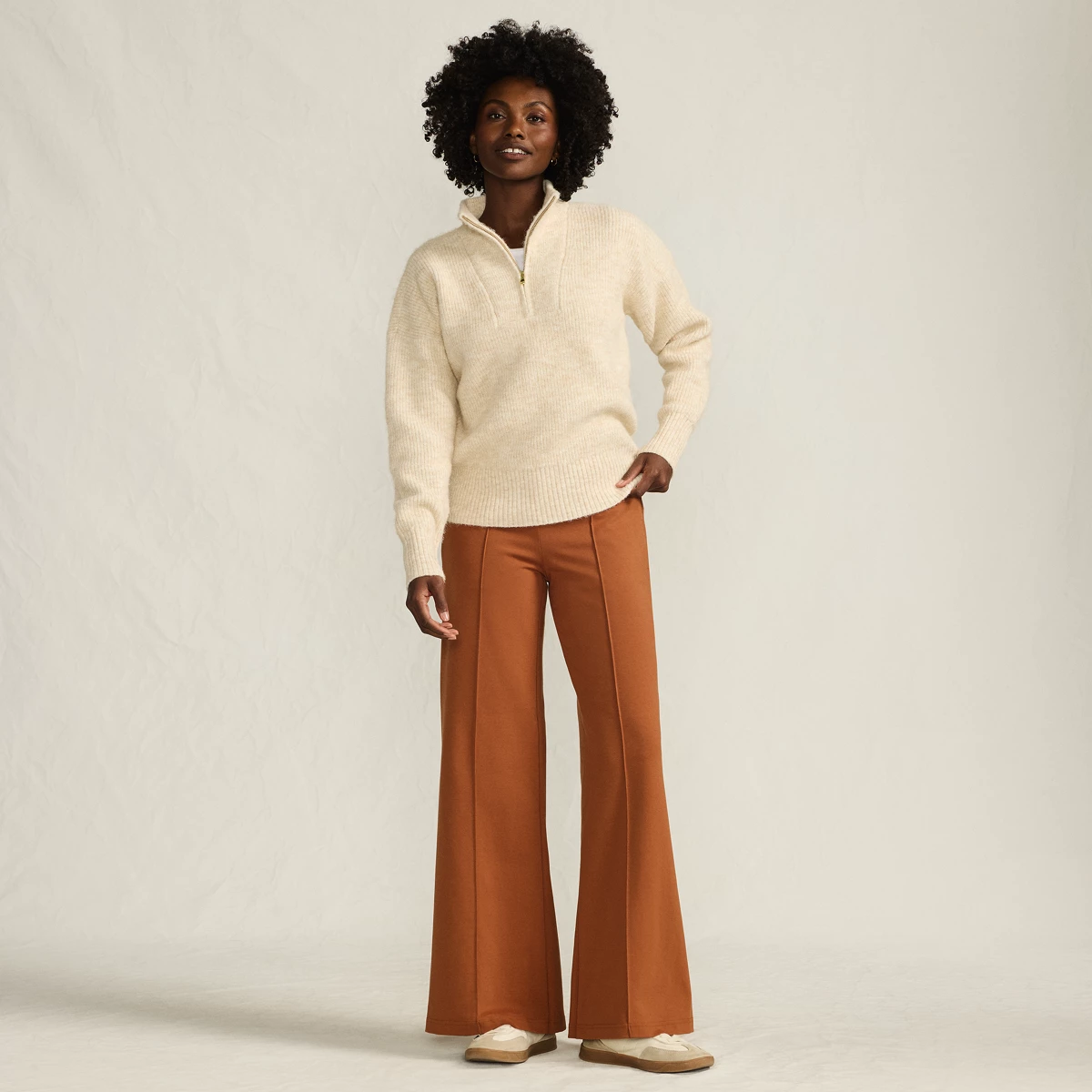 Women's Tall Starfish High Rise Palazzo Pants — Rich Ginger Brown by Lands' End