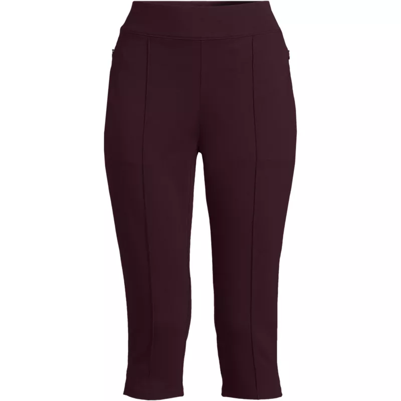 Women's Plus Size Starfish High Rise Pintuck Capri Pants, Front