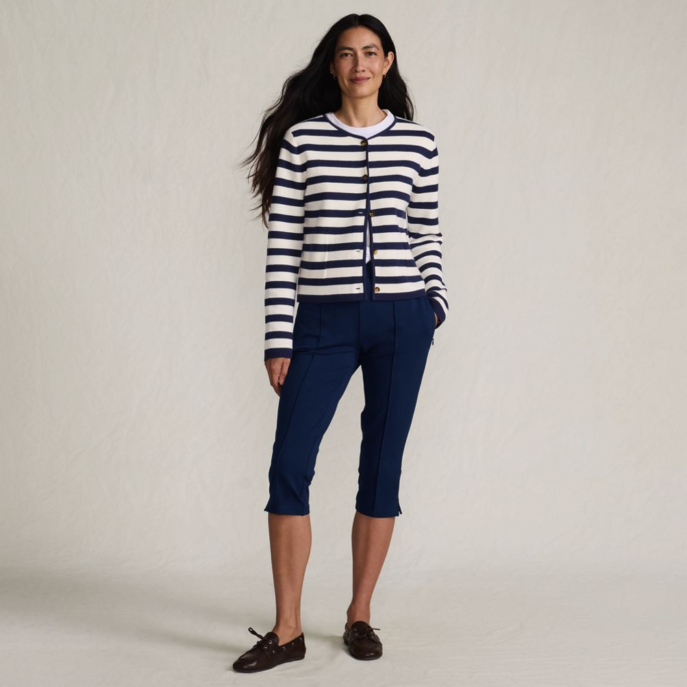 Women's Starfish High Rise Pintuck Capri Pants | Lands' End