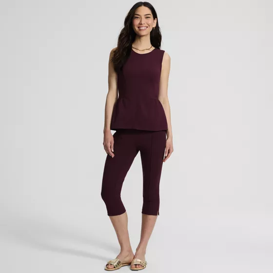 Women's Starfish High Rise Pintuck Capri Pants - primary