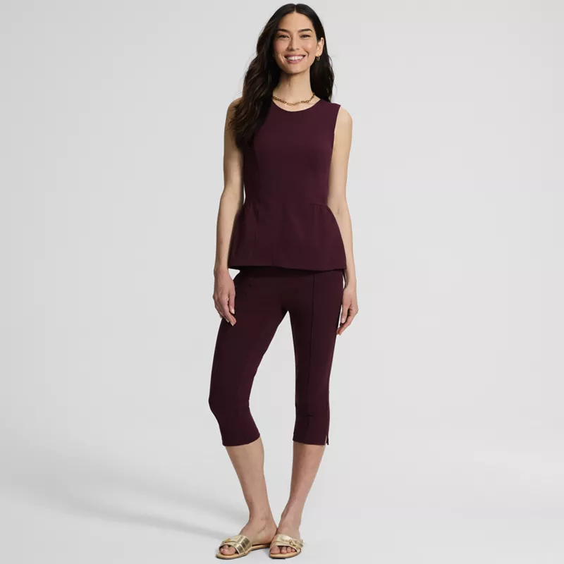 Women's Starfish High Rise Pintuck Capri Pants, alternative image