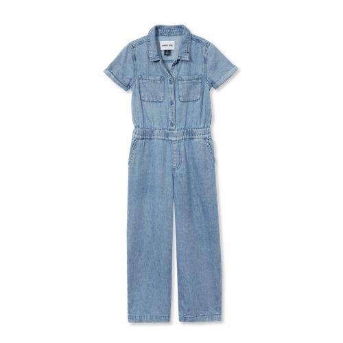 Girls Lightweight Denim Jumpsuit | Lands' End