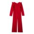 Girls Long Sleeve Ruffle Knit Jumpsuit, alternative image