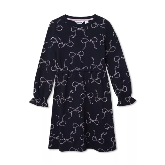 Girls Long Sleeve French Terry Knit Dress - primary