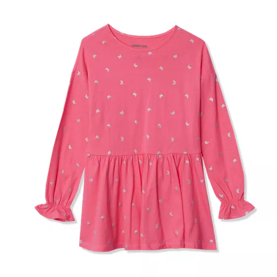 Girls Long Sleeve Ruffle Tunic Top - primary