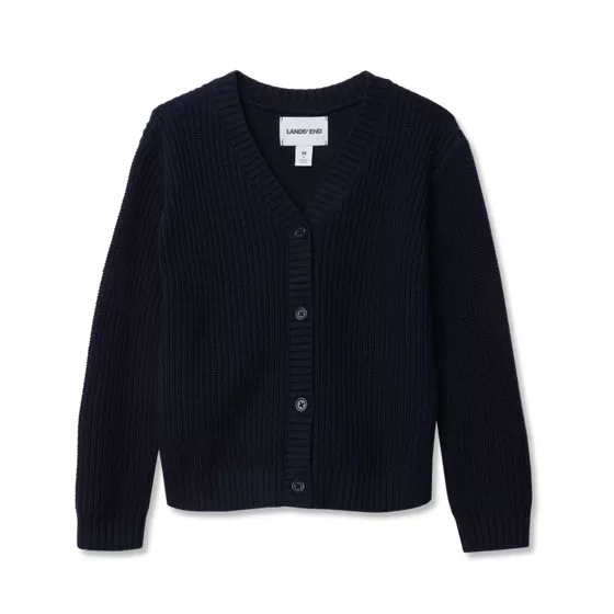 Girls Button Front Knit Cardigan - primary