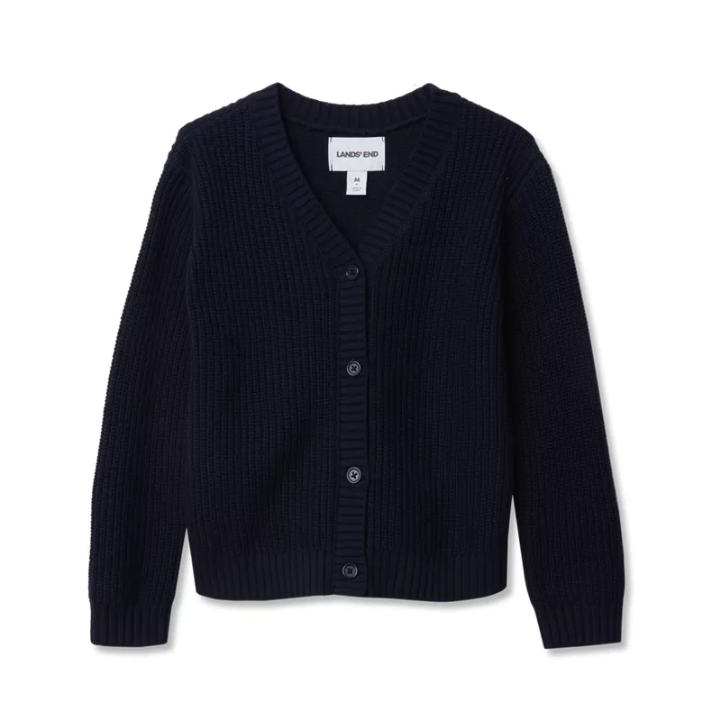 Girls Button Front Knit Cardigan, alternative image