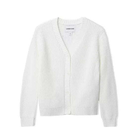 Girls Button Front Knit Cardigan - primary