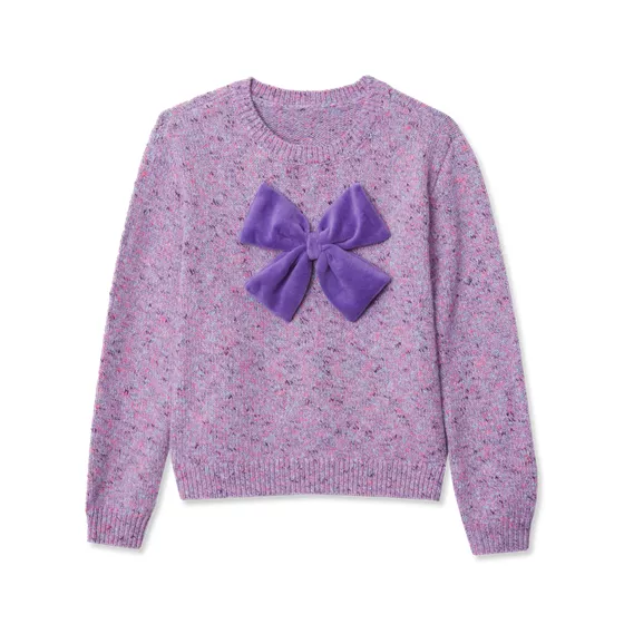 Girls Meet and Greet Bow Knit Sweater - primary